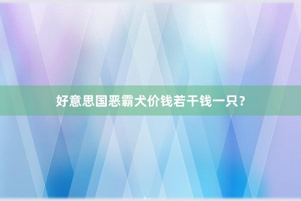好意思国恶霸犬价钱若干钱一只？